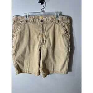 Carhartt Brown Canvas Cotton Cargo Shorts Logo Cargo Pockets Outdoor Men 42